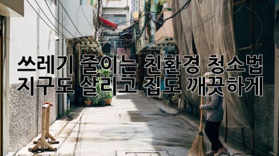 🌿쓰레기 줄이는 친환경 청소법!♻️ 지구도 살리고 집도 깨끗하게✨