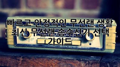 빠르고 안정적인 무선랜 생활, 최신 무선랜 송수신기 선택 가이드