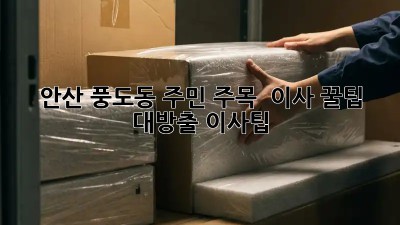 안산 풍도동 주민 주목! 🏡 이사 꿀팁 대방출! #이사팁